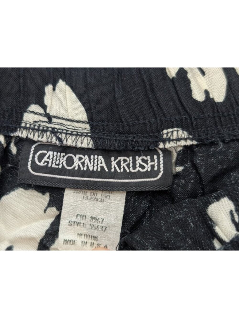 California Krush Vintage 80s 90s Women's Midi Maxi Skirt Black Floral Size M - Picture 3 of 10